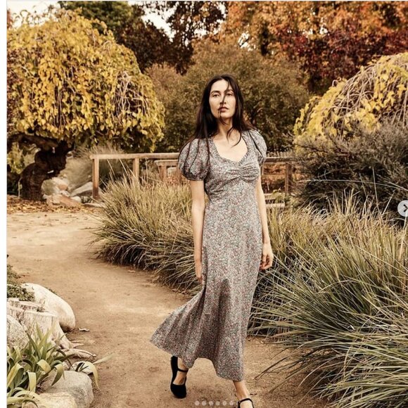 Doen Dree Dress in White Petit Jardin Print, size Medium - Picture 2 of 10